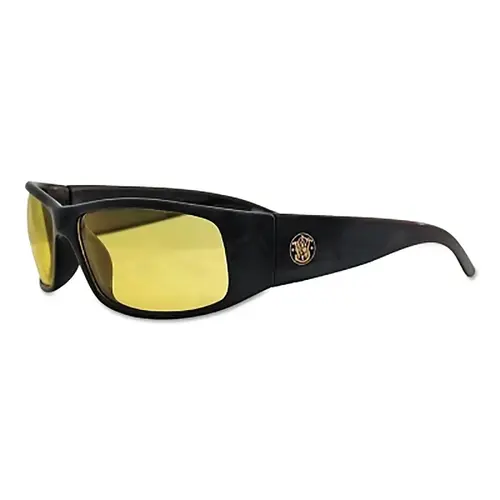 SMITH & WESSON 21305 Elite Safety Glasses, Amber Polycarbonate Lens, Anti-Fog, Black, Nylon