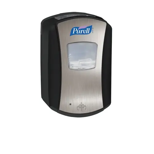PURELL 1328-04 LTX Touch-Free Hand Sanitizer Dispenser, 700 mL Refill Size, Black/Chrome, LTX-7
