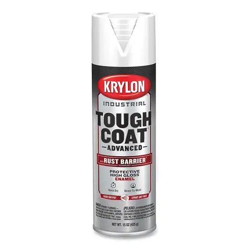 Krylon Industrial K00929008 Tough Coat  Advanced with Rust Barrier  Technology Spray Paint, 15 oz, White, Gloss