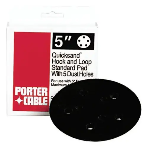 Quicksand Hook and Loop Standard Pad, 5 in dia, Screw Mount, Includes 5 Dust Holes