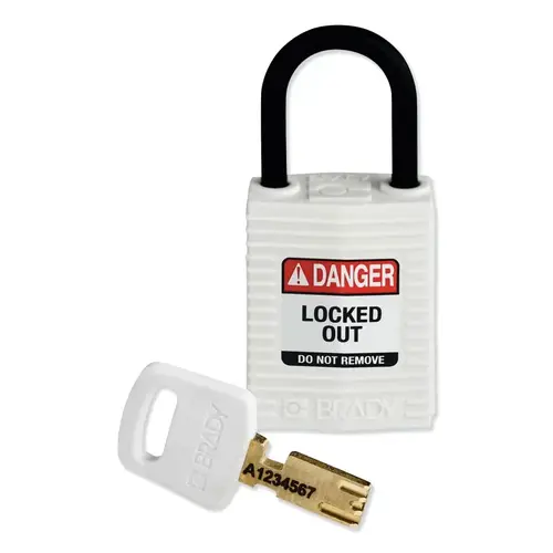 Brady CPT-WHT-25PL-KD SafeKey Compact Nylon Lockout Padlocks White