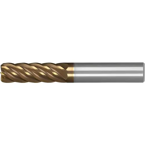 Kennametal 7077023 Corner Radius End Mill: 1/2" Dia, 2" LOC, 0.0300" Radius, 6 Flute, Solid Carbide AlTiN