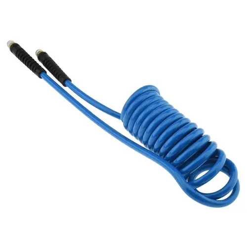 ProSource 5540014110PRO Coiled & Self Storing Hose: 1/4" ID, 10 ft Long, Male Swivel x Male Swivel