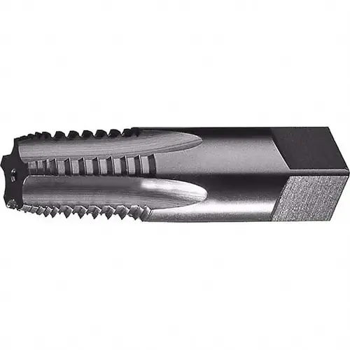 Cle-Force C69331 Interrupted Thread Pipe Taps; Thread Size (Inch): 1 - 11-1/2 in; Thread Standard: NPT; Material: High Speed Steel; Number of Flutes: 5.0; Finish: Bright; Overall Length (Inch): 3.75 in; 3-3/4; Thread Length (Inch): 1-3/8; 1.375 in; Hook: Regular; Shank Di