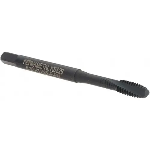 Kennametal 5705472 Spiral Flute Tap: #8-32 UNC, 3 Flutes, Modified Bottoming, 2B Class of Fit, Vanadium High Speed Steel, Oxide Coated