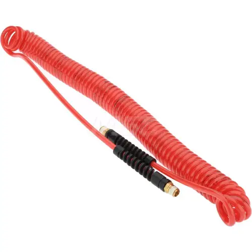 ProSource 5540031425PRO Coiled & Self Storing Hose: 3/16" ID, 25 ft Long, Male Swivel x Male Swivel