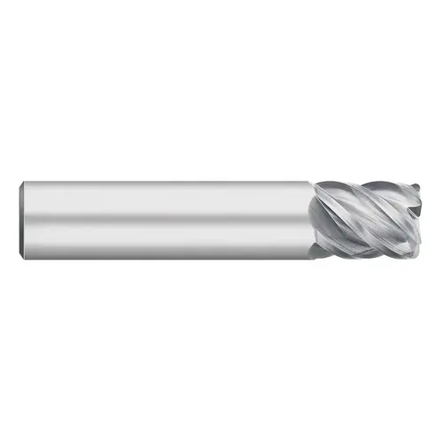 Corner Radius End Mill: 3/4" Dia, 1" LOC, 0.0300" Radius, 5 Flute, Solid Carbide Bright/Uncoated
