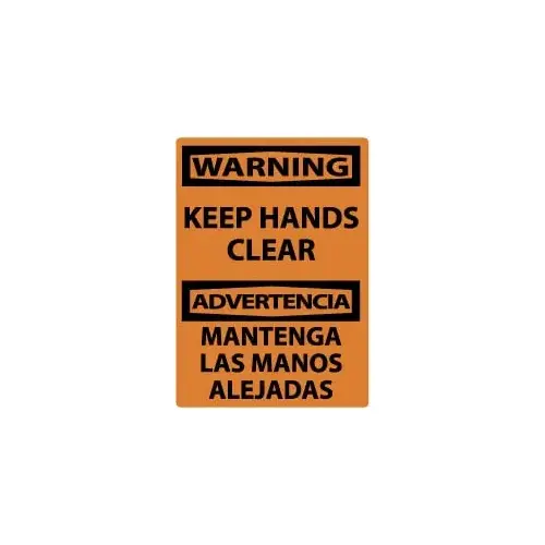 Accuform ESW501PB Sign: Rectangle, "Warning - Keep Hands Clear"
