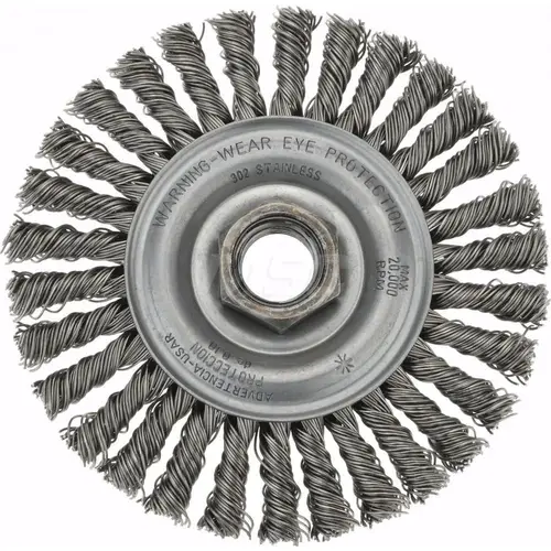 Weiler 90716 Wheel Brush: 4" Wheel Dia, Stringer Bead