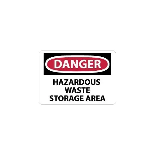 Sign: Rectangle, "Danger - Hazardous Waste Storage Area"