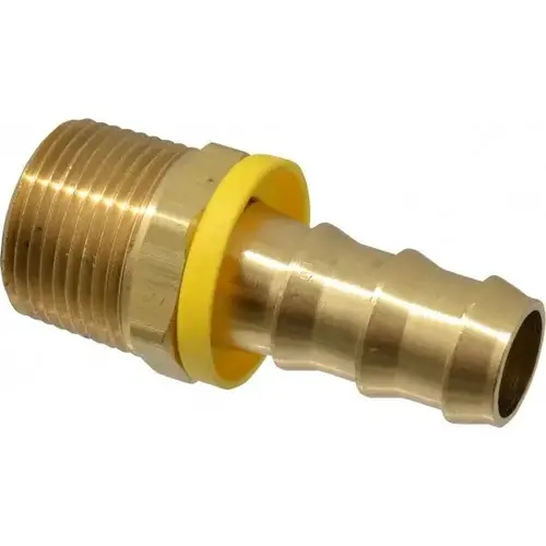 DIXON VALVE 2721012C Barbed Push-On Hose Male Connector: 3/4" NPTF, Brass, 5/8" Barb