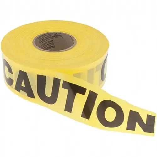 Incom BT3058 1,000 ft Long x 3" Wide Roll, Polyethylene, Black & Yellow Barricade Tape