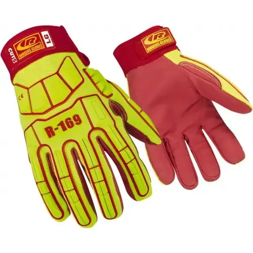 RINGERS R169G-13 Cut & Puncture Resistant Gloves; Coating Material: Uncoated ; Coating Coverage: Palm & Fingers ; Glove Type: Cut-Resistant; Impact-Resistant ; ANSI/ISEA Cut Resistance Level: A5 ; Primary Material: Leather ; ANSI/ISEA Abrasion Resistance Level: 4