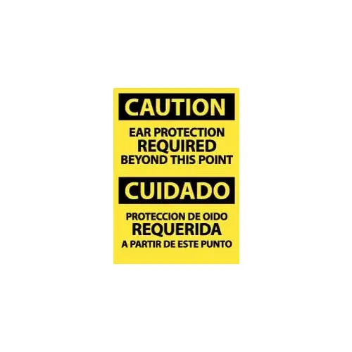 Accuform ESC713PB Sign: Rectangle, "Caution - Ear Protection Required Beyond This Point"
