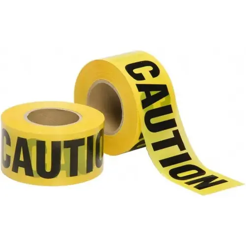 AbilityOne 9905016134244 Barricade Tape: Black & Yellow, Message:" CAUTION", 3.0000" Width, 1000.00 ft Length