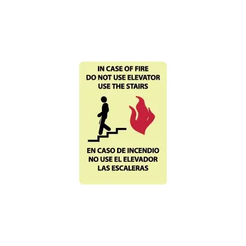 Accuform GL402PB Exit & Fire Sign: "In Case of Fire - Do Not Use Elevator - Use the Stairs"