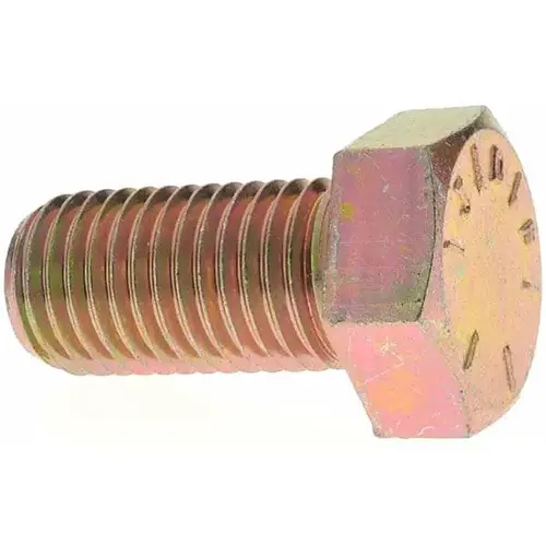 Value Collection D39214 Hex Head Cap Screw: 1-8 x 2", Grade 8 Steel, Zinc Yellow Dichromate Finish