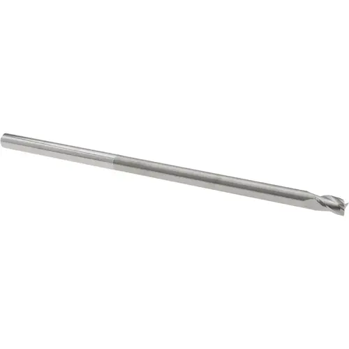 Square End Mill: 1/4" Dia, 3/8" LOC, 3 Flutes, Solid Carbide