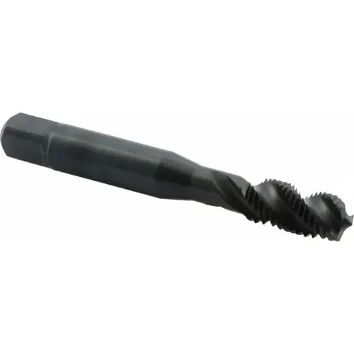 Spiral Flute Tap: 3/8-20, BSF, 3 Flute, Modified Bottoming Chamfer, High-Speed Steel, Oxide Finish