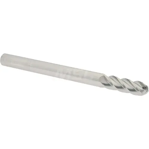 Ball End Mill: 0.5" Dia, 1.5" LOC, 4 Flute, Solid Carbide