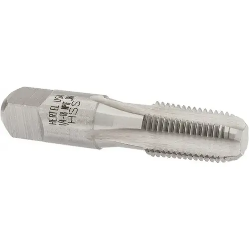 Standard Pipe Tap: 1/4-18, NPTF, 4 Flutes, High Speed Steel, Bright/Uncoated