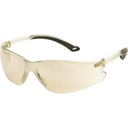 Pyramex S5880S Safety Glass: Scratch-Resistant, Polycarbonate, Blue Lenses, Frameless, UV Protection
