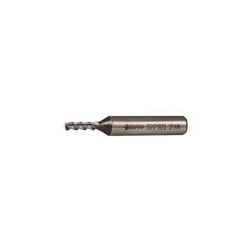 Square End Mill: 5/32 inch Dia, 3/8 inch LOC, 3/8 inch Shank Dia, 2-3/8 inch OAL, 3 Flutes, Powdered Metal