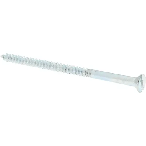 #8, 3" OAL, Slotted Drive, Flat Head Wood Screw
