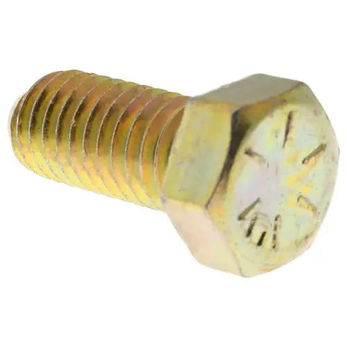 Hex Head Cap Screw: 7/16-14 x 1", Grade 8 Steel, Zinc Yellow Dichromate Finish