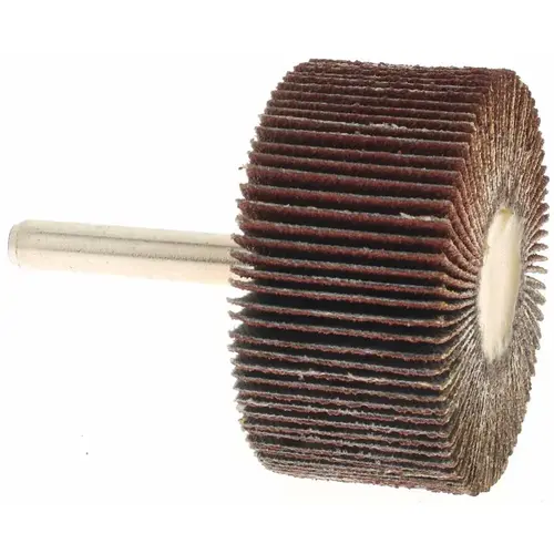 Mounted Flap Wheel: 2" Dia, 1" Face Width, 80 Grit, Aluminum Oxide - pack of 10