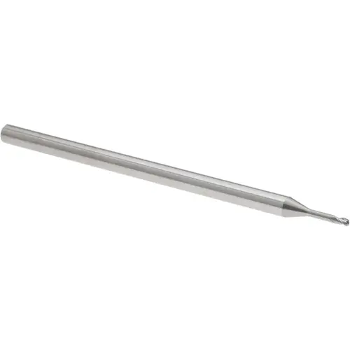 Corner Radius End Mill: 0.0469" Dia, 0.625" LOC, 0.0100" Radius, 3 Flute, Solid Carbide