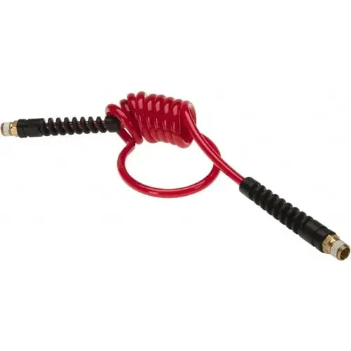 Coiled & Self Storing Hose: 3/16" ID, 5 ft Long, Male Swivel x Male Swivel