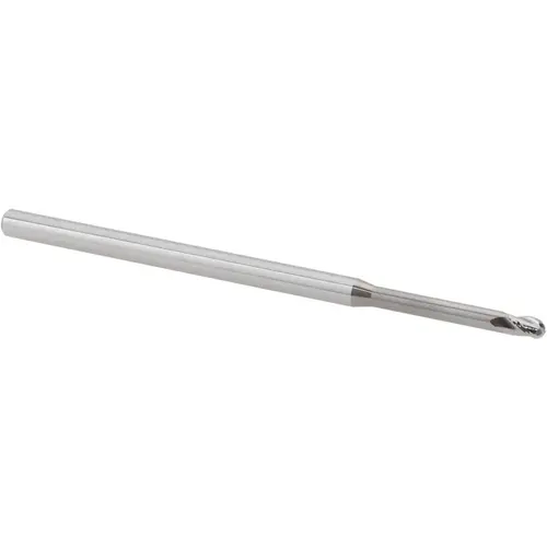 Ball End Mill: 3/32" Dia, 0.1390" LOC, 3 Flute, Solid Carbide