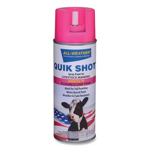 ALL-WEATHER 61112 QUIK SHOT Tail Paint Spray Marker, 12 oz, Fluorescent Orange