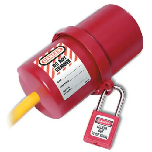 Safety Series Rotating Electrical Plug Lockouts, 6 in L x 3 in dia.