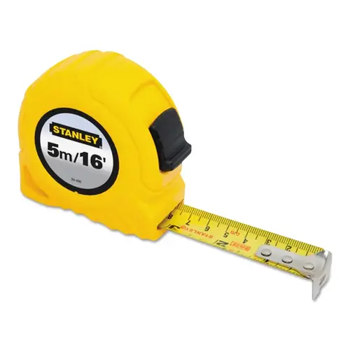Tape Rule, 3/4 in x 5m/16 ft Yellow