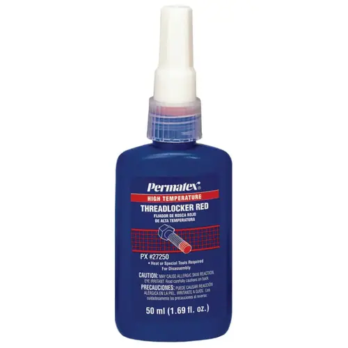 High Temperature Red Threadlockers, 50 mL, 1 1/2 in Thread, Red