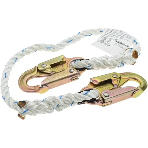 PRO-SAFE PS-LAN-RP3 3 ft Long, 350 Lb Capacity, 1 Leg Locking Snap Hook Harness Lanyard