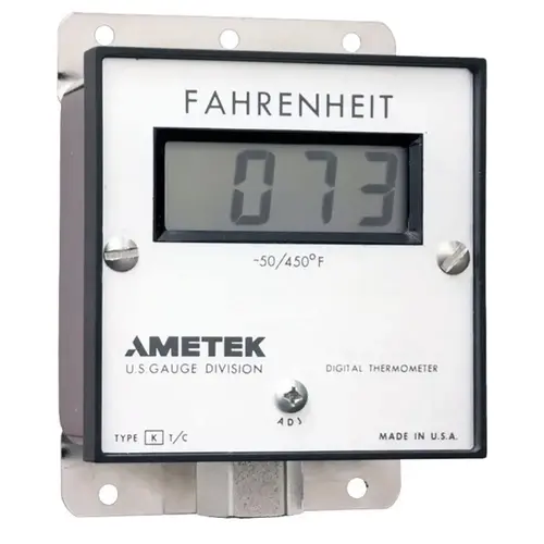 Ametek 149011 Digital Panel Thermometer: 450 degree F, K Thermocouple Sensor