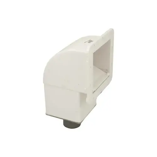 Waterway Plastics 510-1500 Front Access Square Spa Skimmer 1.5" S X 2" Spigot Flow Control With Trim Plate White