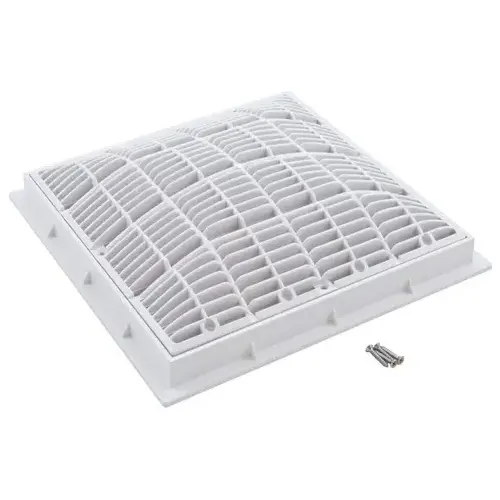 Waterway Plastics 640-4720V 12"X12" Frame & Grate, White