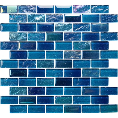 Pacific Blue Sparkle 1 X 2 Tile