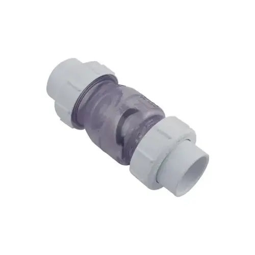 1 1/2" CLEAR SPRING CK VALVE W/UNIONS (15/BOX)