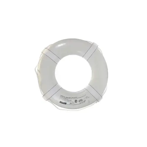 Cal-Jun Incorporated JBW-24 24" White Nylon Vinyl Solid Life Ring With Straps