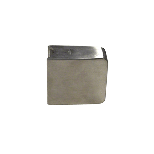 Brushed Stainless Steel Square 42.4 mm Radius Back Glass Clamp 55 x 55 mm for Laminated Glass
