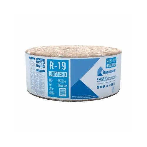 Knauf UR05TAK R-19 15 In. x 39 Ft. Standard Unfaced Roll Fiberglass Insulation