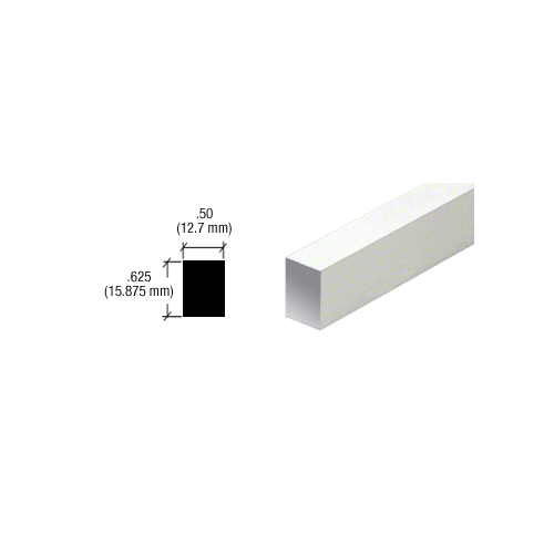 Security Screen Silver Metallic .5" x .625" Aluminum Bar Extrusion - 144" Length