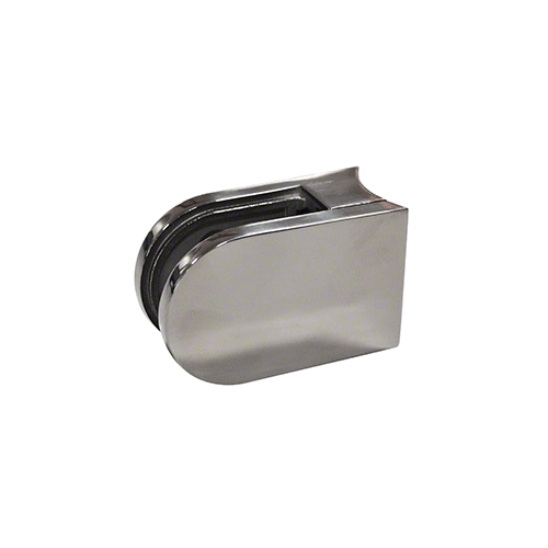 Polished Stainless Large D Shape 42.4mm Radius Back Glass Clamp 63 x 45mm