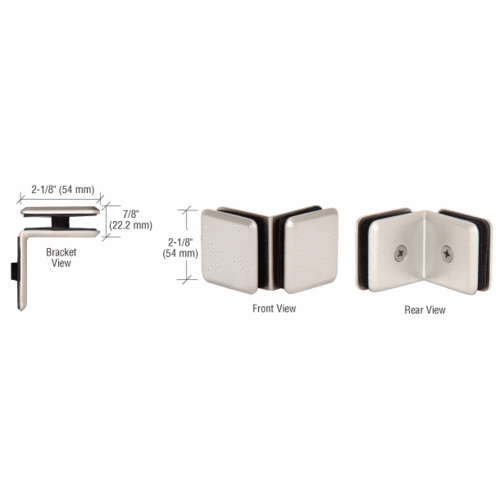 Polished Nickel Estate Series 90 Degree Glass-to-Glass Clamp