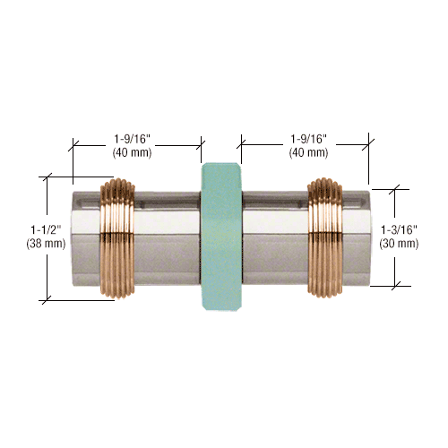 Polished Nickel Knob/Brass Ring Protruding Ring Style Back-to-Back Shower Door Knob